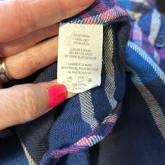 RAILS Sun Navy Blue Pink White Flannel Button Down Shirt Sz S - Picture 11 of 13